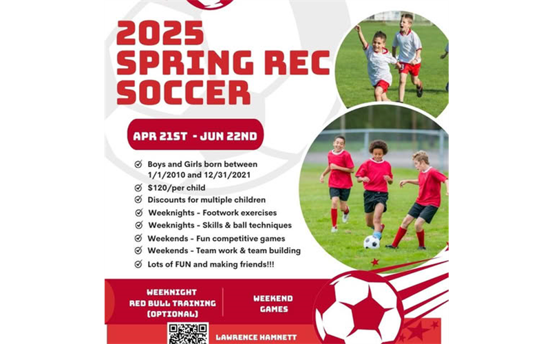 Spring 2025 Recreation Soccer Registration is Open